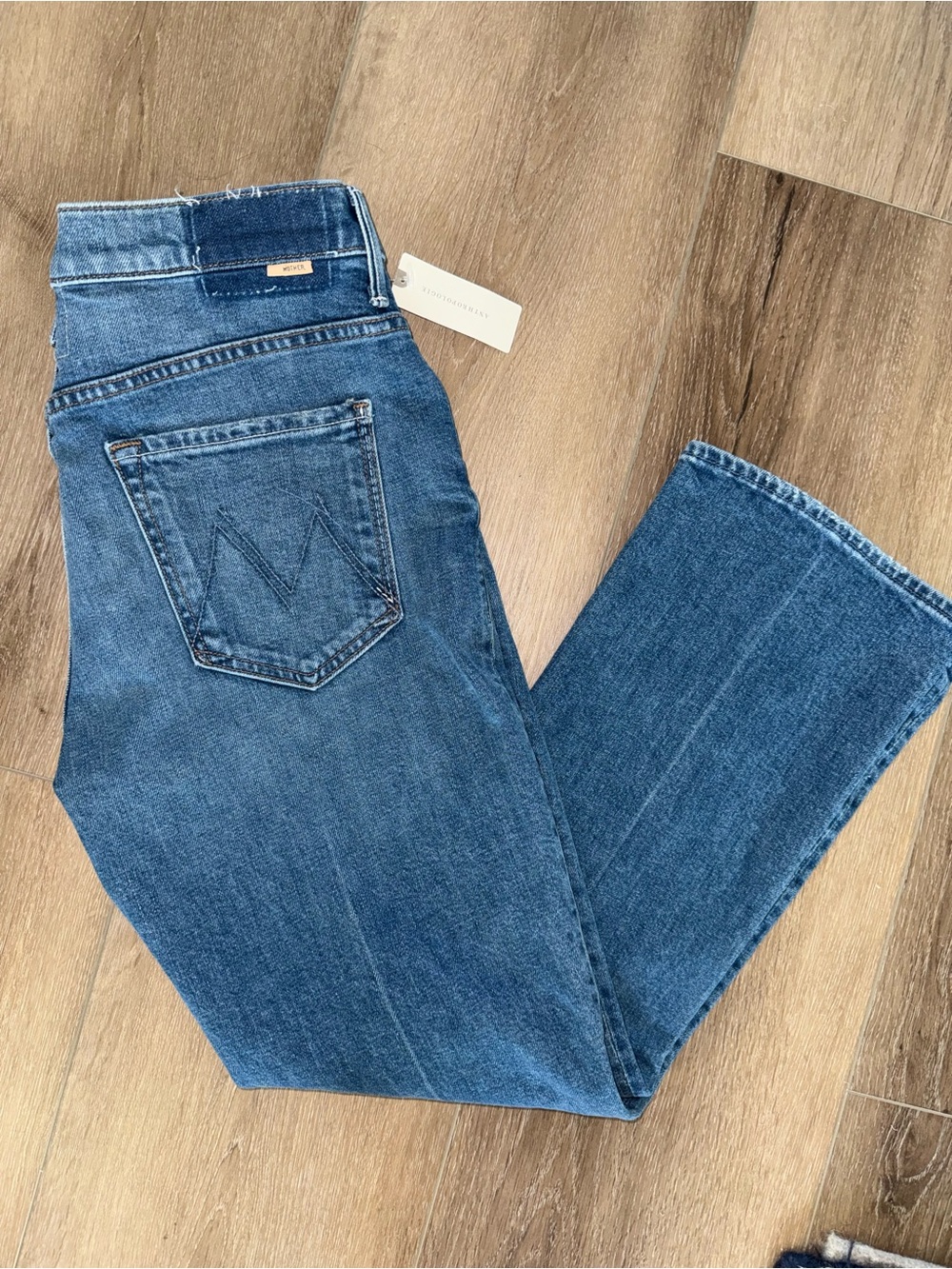 NWT Mother The Insider Ankle Mid Rise Straight Leg Jeans - Get 2 Birds Stoned 30